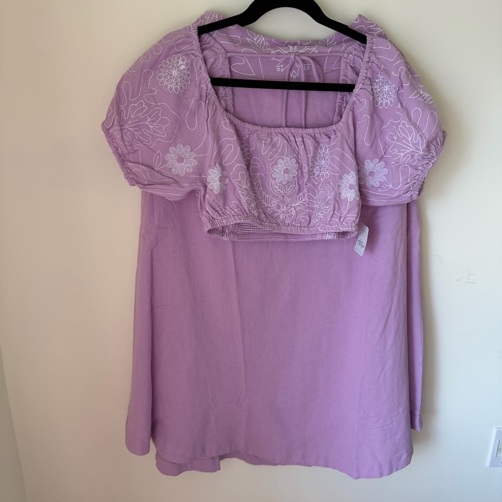 NWT Free People 2 piece crop top and skirt set in orchid Size S